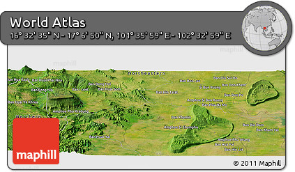 Satellite Panoramic Map of the Area around 16° 49' 43" N, 102° 4' 29" E