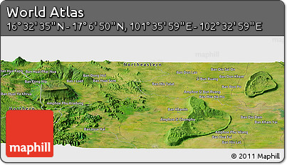 Satellite Panoramic Map of the Area around 16° 49' 43" N, 102° 4' 29" E