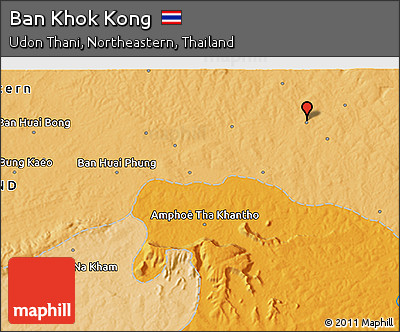 Political 3D Map of Ban Khok Kong
