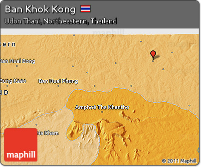 Political 3D Map of Ban Khok Kong