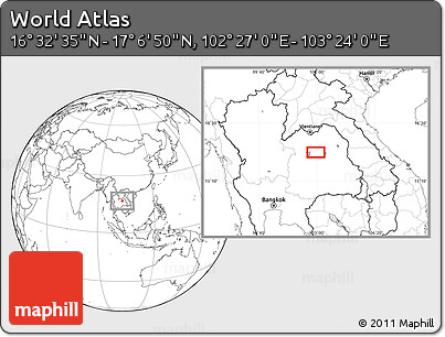 Blank Location Map of the Area around 16° 49' 43" N, 102° 55' 30" E