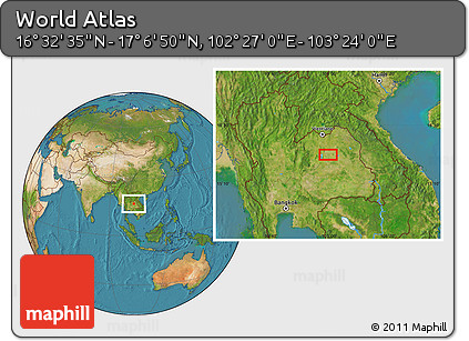 Satellite Location Map of the Area around 16° 49' 43" N, 102° 55' 30" E