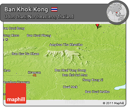 Physical Panoramic Map of Ban Khok Kong