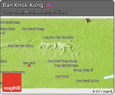 Physical Panoramic Map of Ban Khok Kong