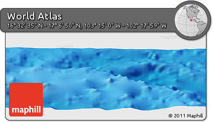 Physical Panoramic Map of the Area around 16° 49' 43" N, 102° 46' 30" W