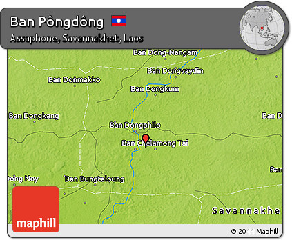 Physical 3D Map of Ban Pôngdông