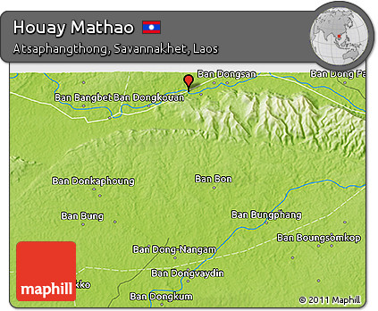 Physical 3D Map of Houay Mathao
