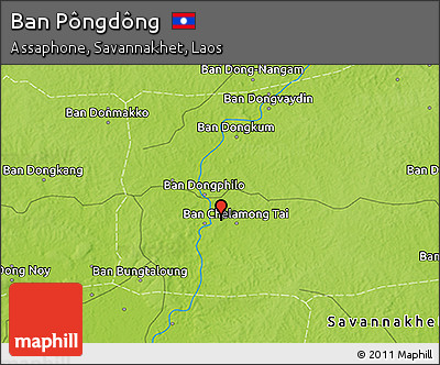 Physical 3D Map of Ban Pôngdông