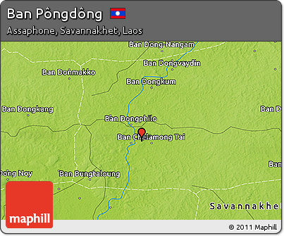 Physical 3D Map of Ban Pôngdông