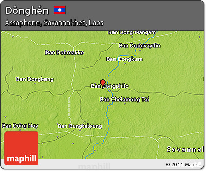 Physical 3D Map of Dônghén