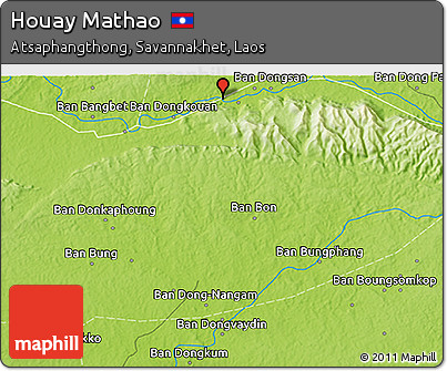 Physical 3D Map of Houay Mathao