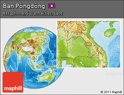 Physical Location Map of Ban Pôngdông