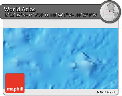 Physical 3D Map of the Area around 16° 49' 43" N, 110° 25' 30" W
