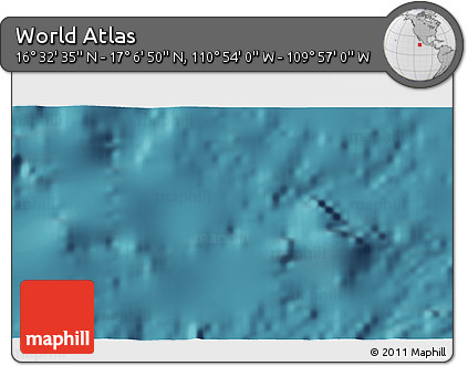 Satellite 3D Map of the Area around 16° 49' 43" N, 110° 25' 30" W
