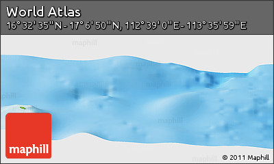 Physical Panoramic Map of the Area around 16° 49' 43" N, 113° 7' 30" E