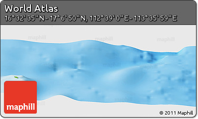 Physical Panoramic Map of the Area around 16° 49' 43" N, 113° 7' 30" E