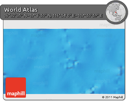 Physical 3D Map of the Area around 16° 49' 43" N, 117° 22' 30" E