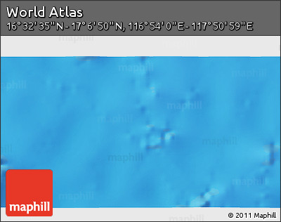 Physical 3D Map of the Area around 16° 49' 43" N, 117° 22' 30" E