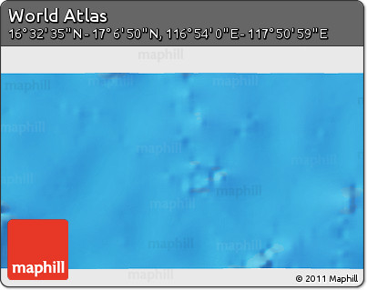 Physical 3D Map of the Area around 16° 49' 43" N, 117° 22' 30" E