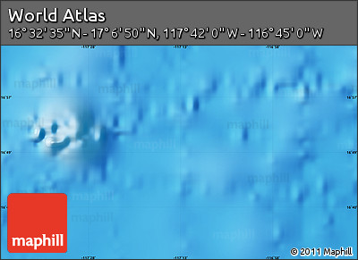 Physical Map of the Area around 16° 49' 43" N, 117° 13' 29" W