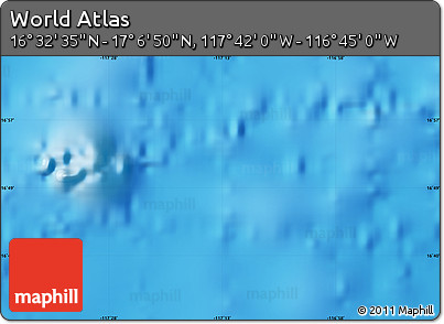 Physical Map of the Area around 16° 49' 43" N, 117° 13' 29" W