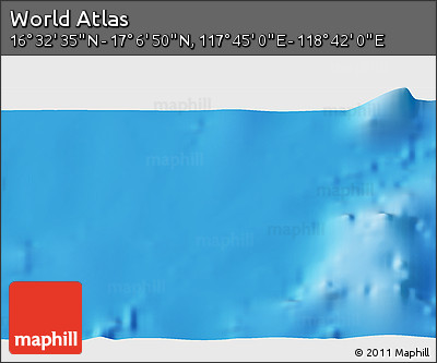 Physical 3D Map of the Area around 16° 49' 43" N, 118° 13' 29" E