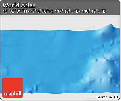 Physical 3D Map of the Area around 16° 49' 43" N, 118° 13' 29" E