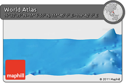 Physical Panoramic Map of the Area around 16° 49' 43" N, 118° 13' 29" E