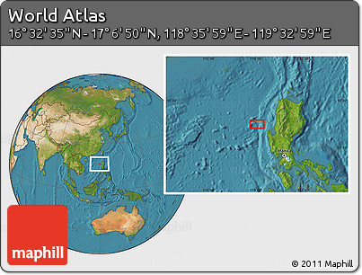 Satellite Location Map of the Area around 16° 49' 43" N, 119° 4' 29" E