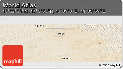 Satellite Panoramic Map of the Area around 16° 49' 43" N, 11° 7' 30" E
