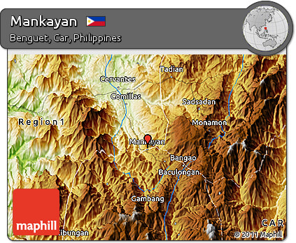 Physical 3D Map of Mankayan