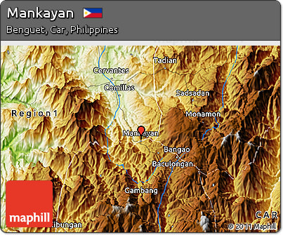 Physical 3D Map of Mankayan