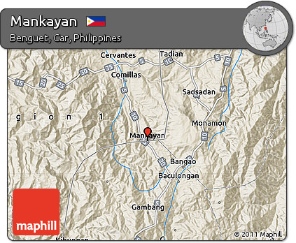 Shaded Relief Map of Mankayan