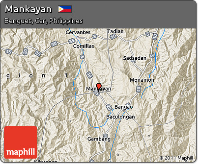 Shaded Relief Map of Mankayan