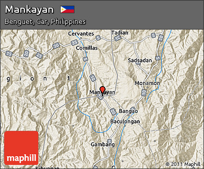 Shaded Relief Map of Mankayan