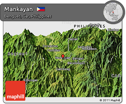 Satellite Panoramic Map of Mankayan