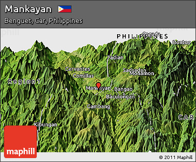Satellite Panoramic Map of Mankayan