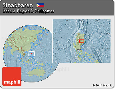 Savanna Style Location Map of Sinabbaran, hill shading