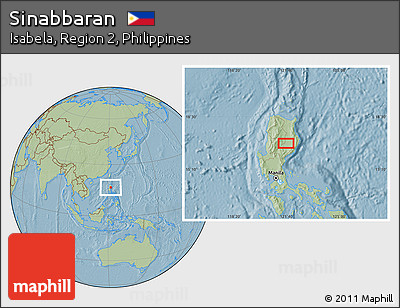 Savanna Style Location Map of Sinabbaran, hill shading