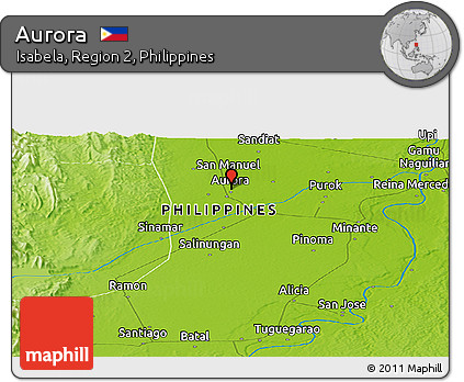 Physical Panoramic Map of Aurora