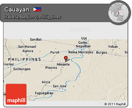 Shaded Relief Panoramic Map of Cauayan