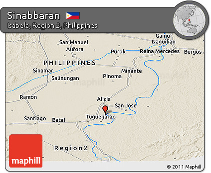 Shaded Relief Panoramic Map of Sinabbaran
