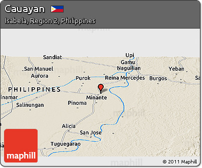 Shaded Relief Panoramic Map of Cauayan