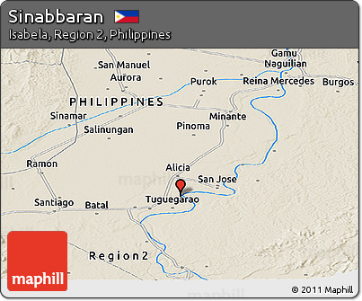 Shaded Relief Panoramic Map of Sinabbaran