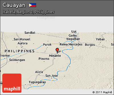 Shaded Relief Panoramic Map of Cauayan