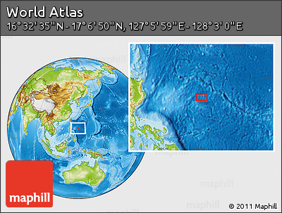 Physical Location Map of the Area around 16° 49' 43" N, 127° 34' 30" E