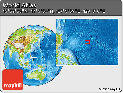 Physical Location Map of the Area around 16° 49' 43" N, 127° 34' 30" E