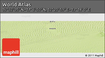 Physical Panoramic Map of the Area around 16° 49' 43" N, 12° 49' 29" E