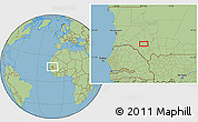 Savanna Style Location Map of the area around 16° 49' 43" N, 12° 40' 30" W