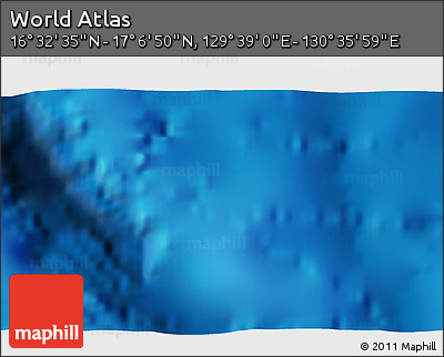 Physical 3D Map of the Area around 16° 49' 43" N, 130° 7' 30" E